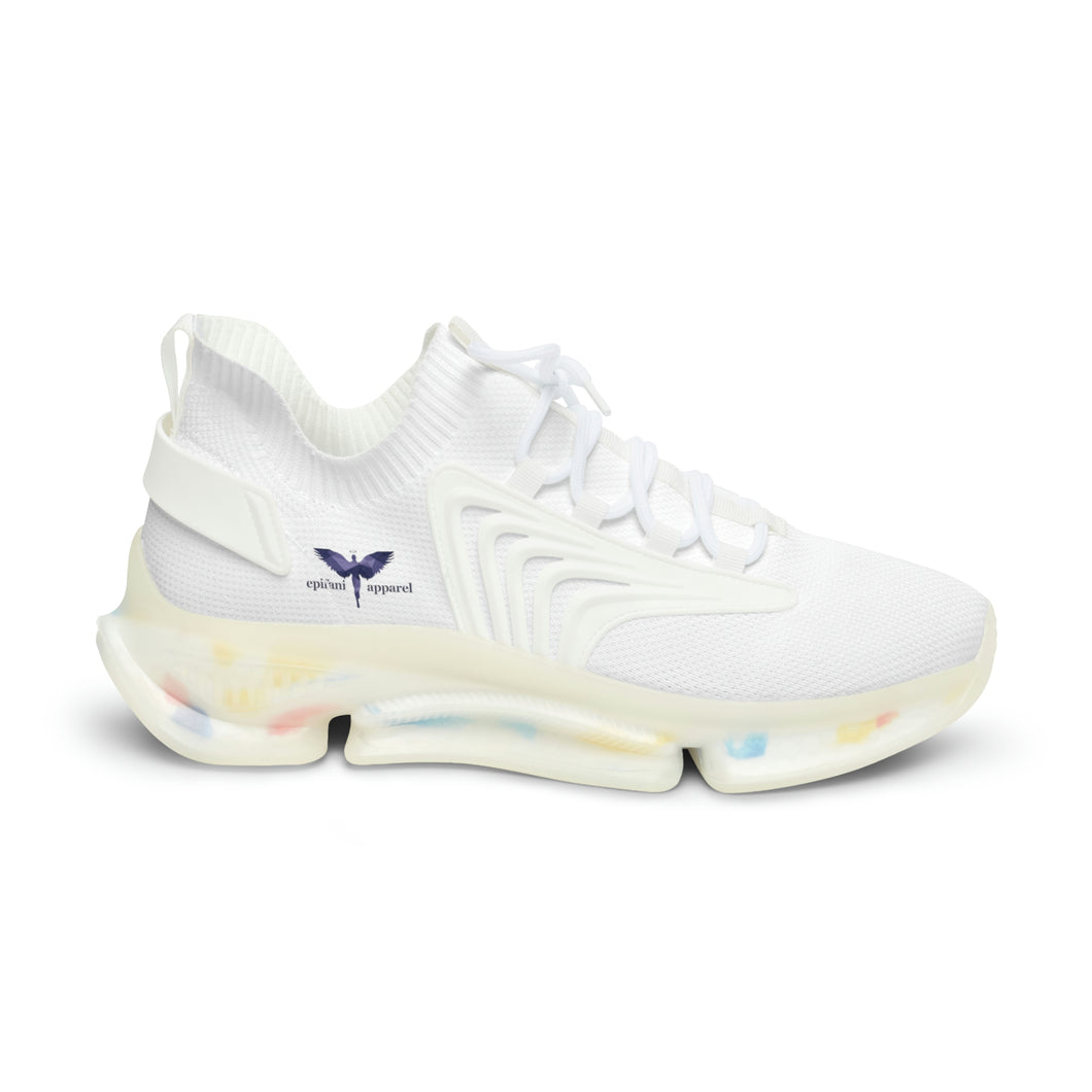 Blu Logo White Mesh Sneakers